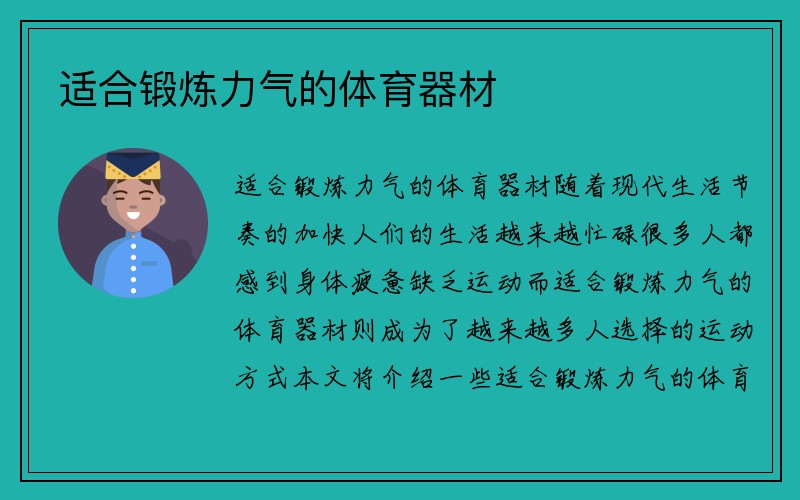 适合锻炼力气的体育器材